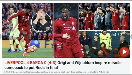 Loại Barcelona, Liverpool gây choáng truyền thông thế giới - Ảnh 9.