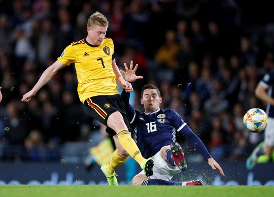 De Bruyne lập hat-trick kiến tạo, Bỉ đè bẹp Scotland vòng loại Euro - Ảnh 2.