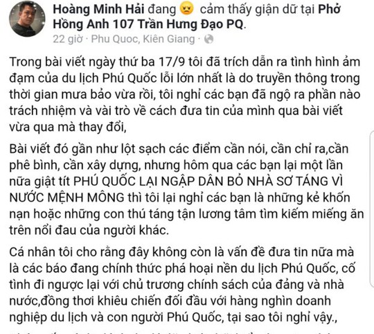 Đưa tin ngập ở Phú Quốc, CTV Báo Thanh Niên bị chủ quán phở dọa chém - Ảnh 3.