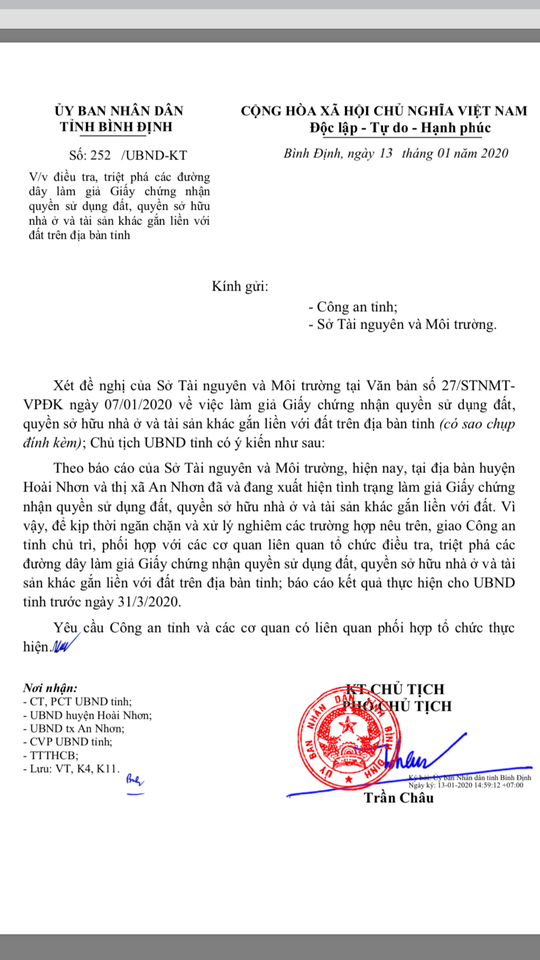 Chủ tịch tỉnh Bình Định yêu cầu điều tra các đường dây làm giả sổ đỏ - Ảnh 1.
