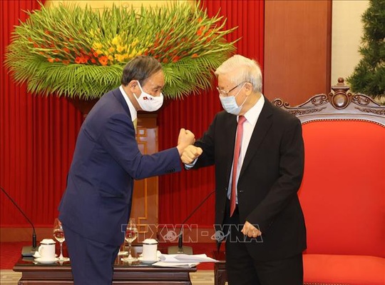 Tổng Bí thư, Chủ tịch nước Nguyễn Phú Trọng tiếp Thủ tướng Nhật Bản - Ảnh 1.