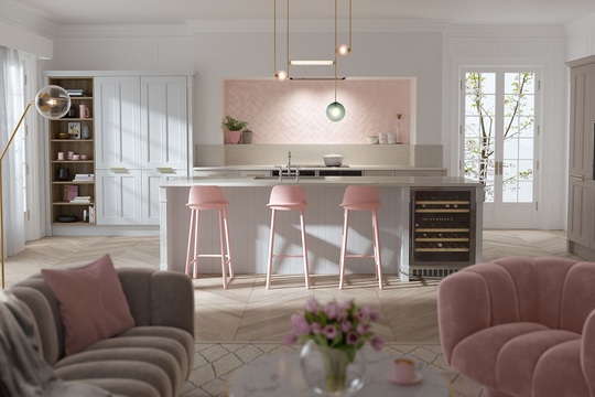 Những căn bếp mang tông màu hồng đầy cảm hứng - Ảnh 8.