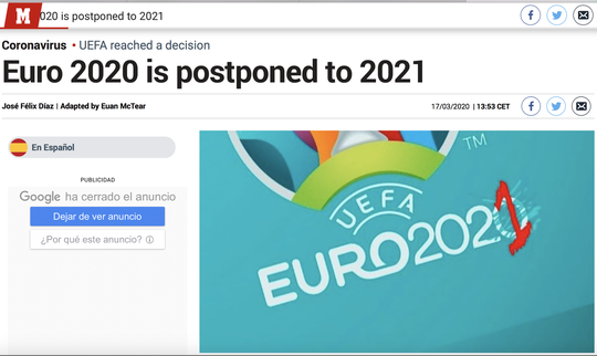 Truyền thông thế giới sốt vì EURO lẫn Copa America 2020 cùng bị hoãn - Ảnh 8.