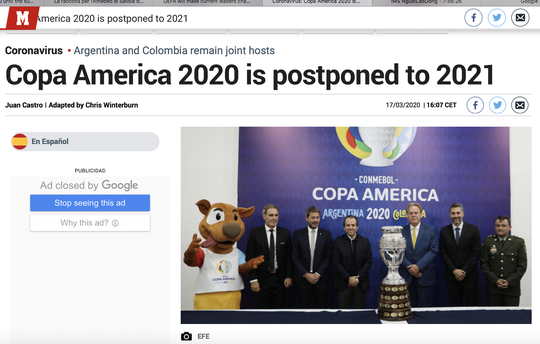 Truyền thông thế giới sốt vì EURO lẫn Copa America 2020 cùng bị hoãn - Ảnh 9.
