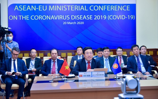 Phó Thủ tướng Phạm Bình Minh dự Hội nghị trực tuyến ASEAN-EU ứng phó Covid-19 - Ảnh 2.