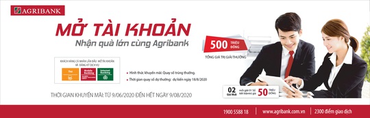 Mở tài khoản - nhận quà lớn cùng Agribank - Ảnh 1. Mở tài khoản - nhận quà lớn cùng Agribank - Ảnh 1.