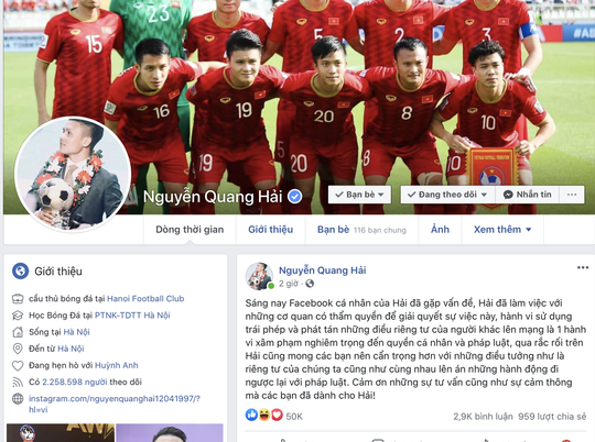 Facebook bị hack, lộ nhiều chuyện riêng tư, Quang Hải cầu cứu an ninh mạng - Ảnh 2.