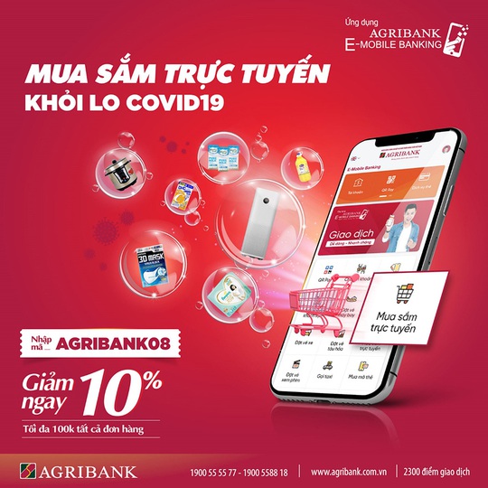 Giảm ngay 100.000 đồng khi mua sắm trực tuyến trên ứng dụng Agribank E-Mobile Banking - Ảnh 1.
