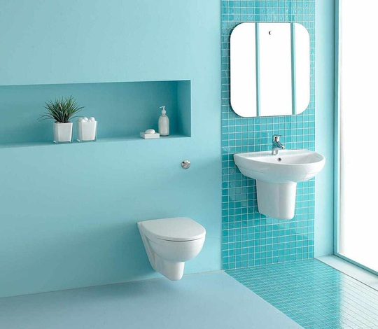 10 mẫu phòng tắm thẩm mỹ với tông màu xanh - Ảnh 7.