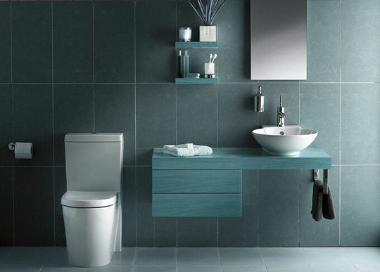 10 mẫu phòng tắm thẩm mỹ với tông màu xanh - Ảnh 8.