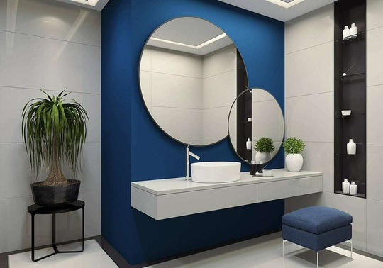 10 mẫu phòng tắm thẩm mỹ với tông màu xanh - Ảnh 10.