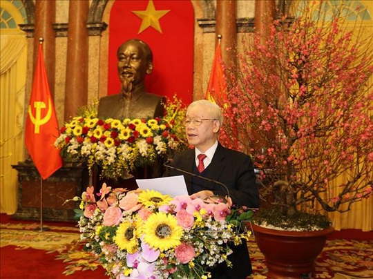 Tổng Bí thư, Chủ tịch nước Nguyễn Phú Trọng chủ trì gặp mặt, chúc Tết - Ảnh 4.