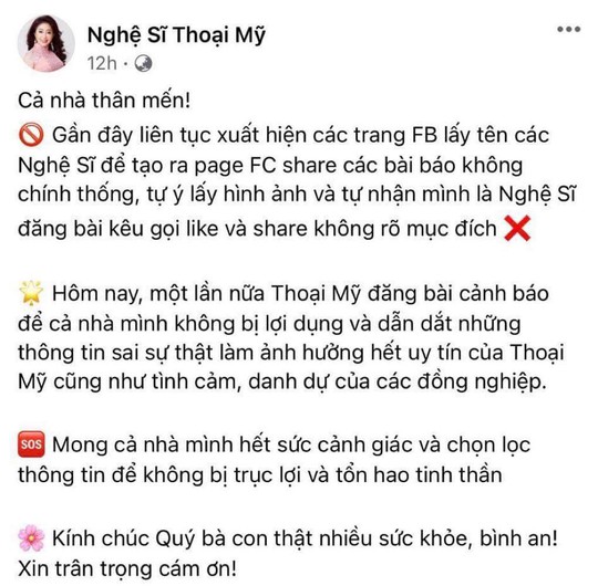 Ngọc Giàu, Minh Vương, Vũ Linh, Thoại Mỹ lên án việc giả mạo tên tuổi nghệ sĩ để trục lợi - Ảnh 3.