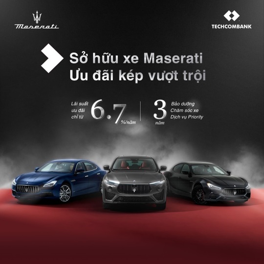 Techcombank hợp tác cùng Maserati tung gói ưu đãi độc quyền cho khách hàng mua xe - Ảnh 1.