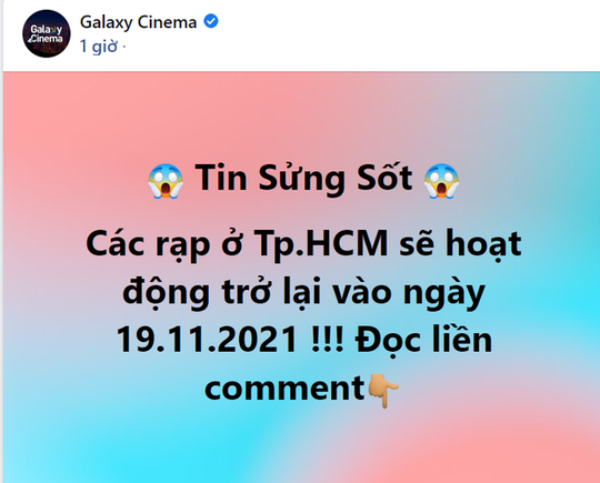 Rạp phim tại TP HCM mở cửa trở lại từ ngày 19-11 - Ảnh 2.