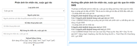 Người dùng điện thoại có thêm kênh phản ánh tin nhắn rác, cuộc gọi rác - Ảnh 1.