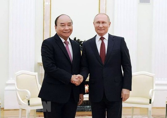 Chủ tịch nước Nguyễn Xuân Phúc hội đàm với Tổng thống Vladimir Putin - Ảnh 1.