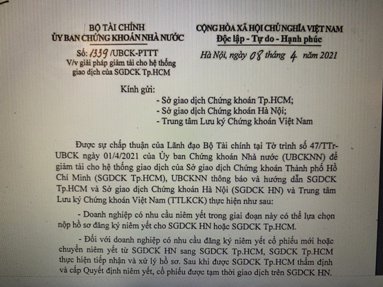 Tạm dừng nhận giao dịch cổ phiếu mới trên HOSE - Ảnh 1.
