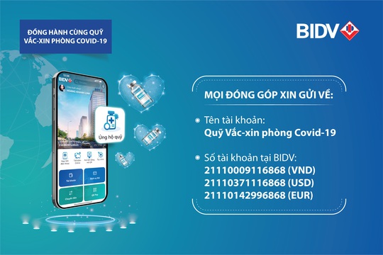 BIDV được chấp thuận là ngân hàng tiếp nhận ủng hộ Quỹ Vắc-xin phòng Covid-19 - Ảnh 1.