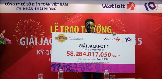 Mua vé Vietlott tại Vinmart+, trúng giải Jackpot 1 hơn 58 tỉ đồng - Ảnh 1.