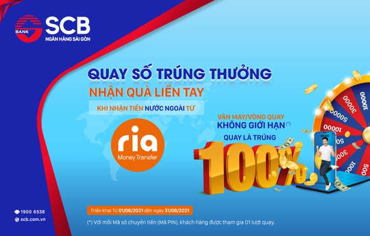 “Quay số trúng thưởng – Nhận quà liền tay” cùng dịch vụ chuyển tiền của RIA và SCB - Ảnh 1.