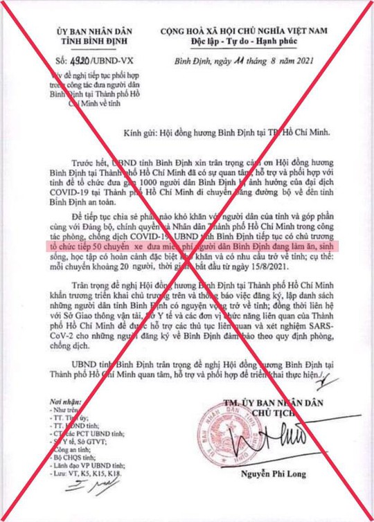 Xuất hiện văn bản giả mạo chữ ký chủ tịch tỉnh Bình Định trên mạng xã hội - Ảnh 2.