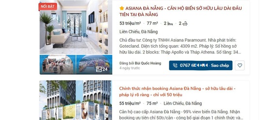 Đà Nẵng: Cảnh báo tình trạng rao bán căn hộ tại 2 dự án chưa được cấp phép kinh doanh - Ảnh 2.