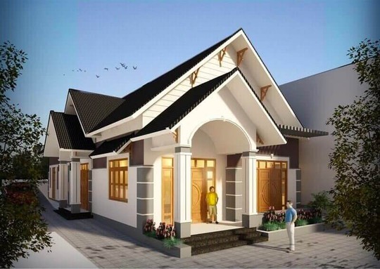 Bản vẽ thiết kế nhà ống cấp 4 mái bằng ở nông thôn diện tích 120m giá rẻ -  Kakoi - Công ty thiết kế và thi công nhà ở đẹp