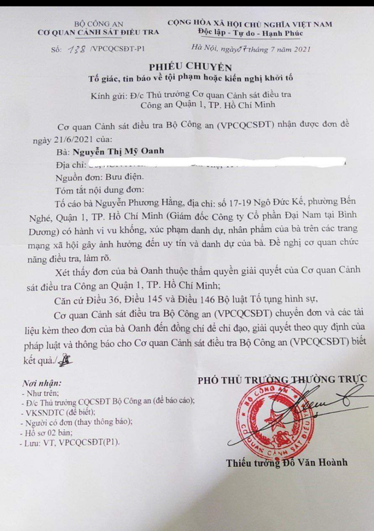 Thủy Tiên - Công Vinh chính thức gửi đơn tố cáo bà Nguyễn Phương Hằng lên Bộ Công an - Ảnh 5.
