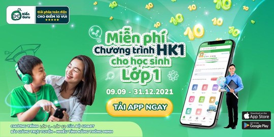 Kiến Guru miễn phí chương trình học kỳ I cho tất cả học sinh lớp 1 trên toàn quốc - Ảnh 1.