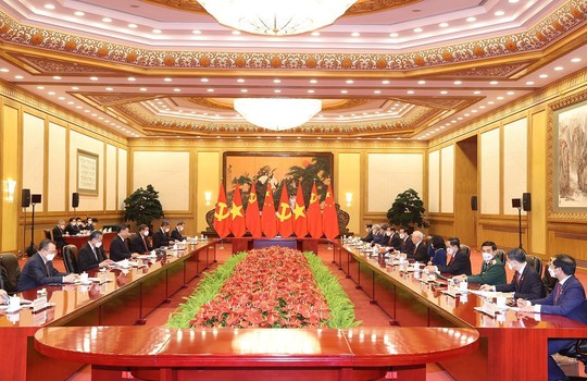 Tổng Bí thư Nguyễn Phú Trọng hội đàm với Tổng Bí thư, Chủ tịch Trung Quốc Tập Cận Bình - Ảnh 1.