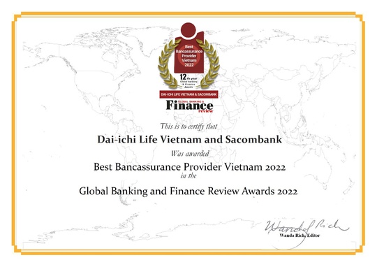 Dai-ichi Life Việt Nam và Sacombank - “Nhà cung cấp dịch vụ Bancassurance tốt nhất Việt Nam 2022” - Ảnh 1.