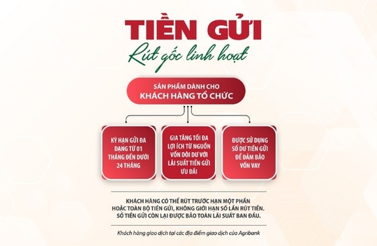 Tiền gửi rút gốc linh hoạt Agribank – Gia tăng lợi ích cho tổ chức - Ảnh 1.