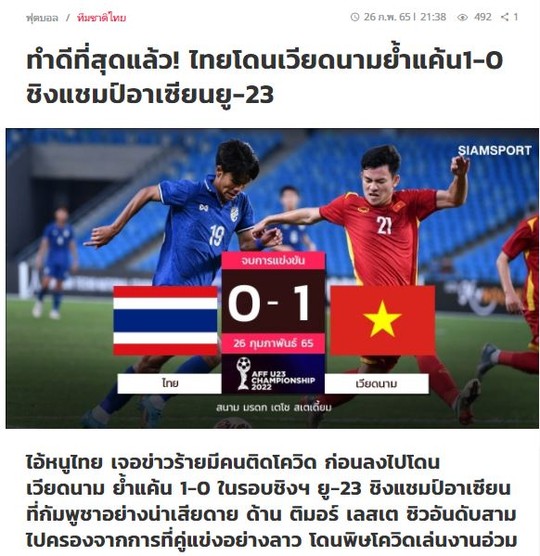 Báo Thái nuối tiếc vì đội nhà tiếp tục thất bại trước U23 Việt Nam - Ảnh 1.