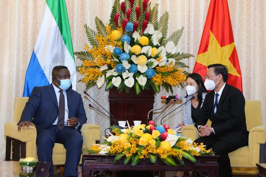 Chủ tịch UBND TP HCM Phan Văn Mãi tiếp Tổng thống Sierra Leone - Ảnh 2.