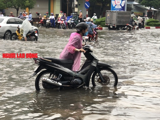 CLIP: Mưa cực lớn, đường phố Bạc Liêu chìm trong biển nước - Ảnh 2.