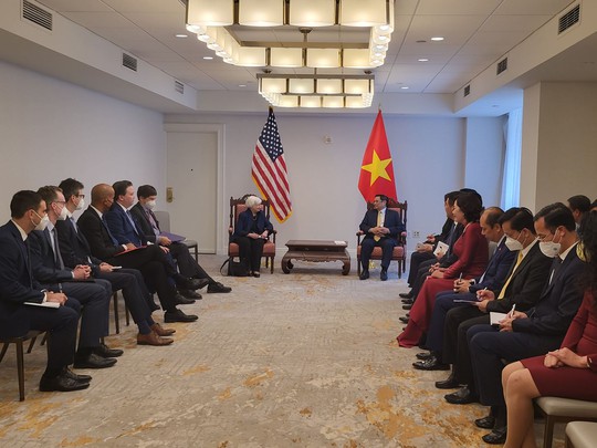 Thủ tướng Phạm Minh Chính gặp Bộ trưởng Tài chính, Thương mại Mỹ - Ảnh 1.