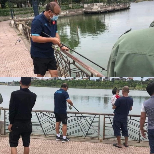 Cho U23 nghỉ tập, HLV Park Hang-seo đi câu cá - Ảnh 1.