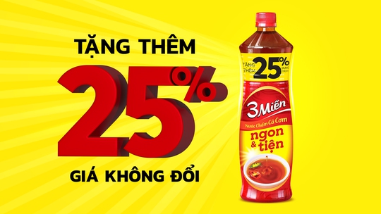 ​​Nước chấm cá cơm 3 Miền tặng thêm 25% dung tích tri ân người tiêu dùng - Ảnh 1.