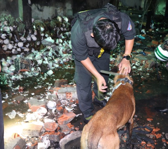 Huy động chó nghiệp vụ suốt đêm tìm các nạn nhân vụ cháy ở Ninh Thuận - Ảnh 3.