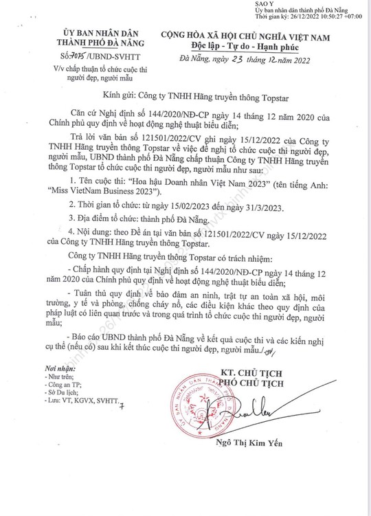 BTC khẳng định Hoa hậu Doanh nhân Việt Nam 2023 đã được cấp phép - Ảnh 2.