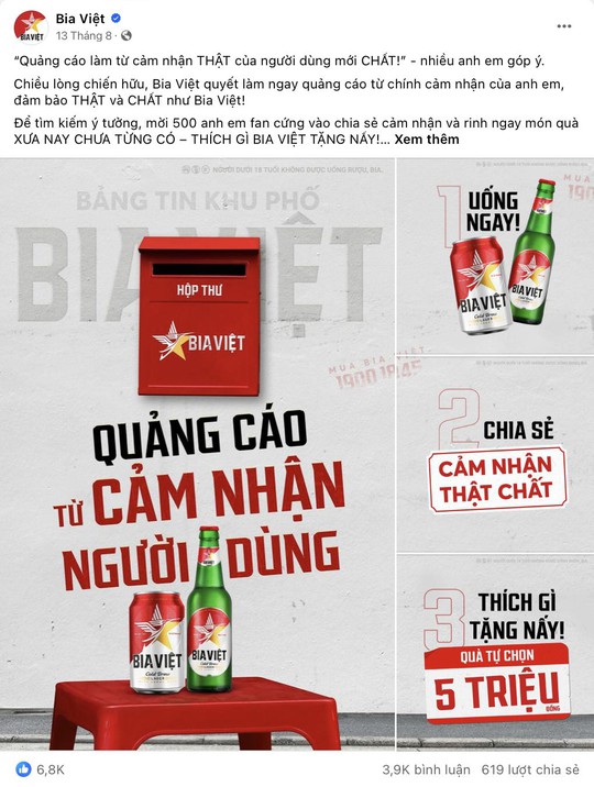 Bia Việt “tung hoành” mạng xã hội nhờ quảng cáo từ cảm nhận người dùng - Ảnh 1.