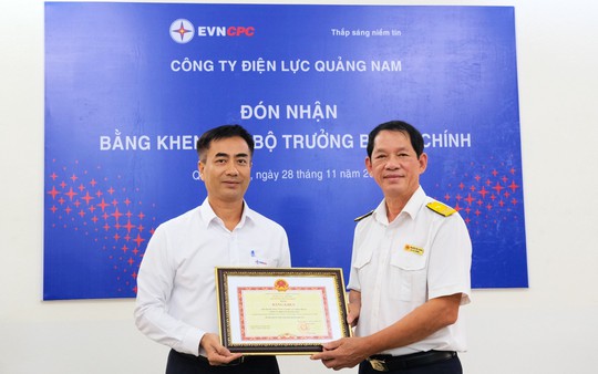 Công ty Điện lực Quảng Nam nhận Bằng khen của Bộ trưởng Bộ Tài chính về thực hiện tốt chính sách, pháp luật thuế - Ảnh 1.