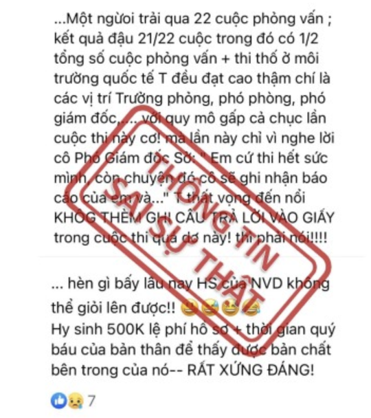 Thi trượt viên chức rồi lên mạng tung tin xuyên tạc - Ảnh 2.
