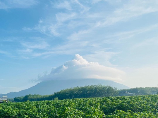 Núi Bà Đen tiếp tục xuất hiện “đĩa bay mây” khiến du khách thích thú - Ảnh 1.