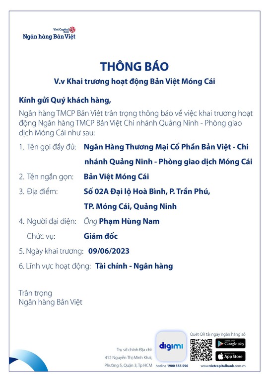 Khai trương hoạt động Bản Việt Móng Cái - Ảnh 1.