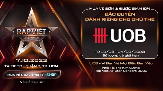 Chủ thẻ UOB tại Việt Nam hưởng đặc quyền mua vé sớm Rap Việt All-Star Concert 2023 - Ảnh 1.