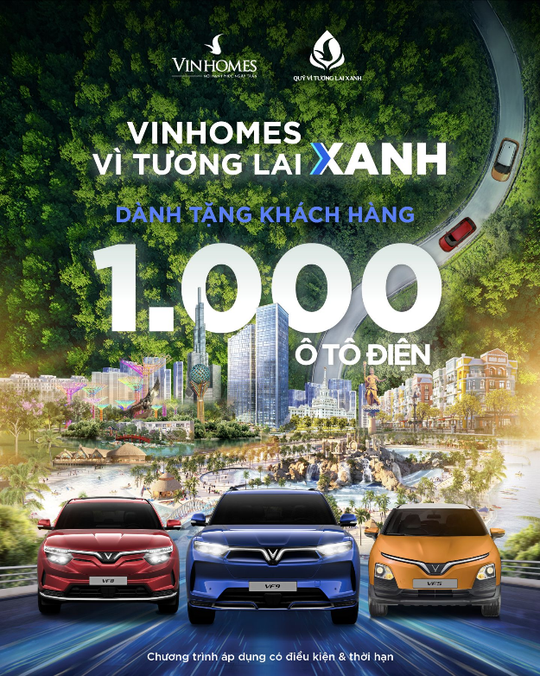 Vinhomes tặng 1.000 ôtô điện VinFast cho khách hàng  - Ảnh 1.