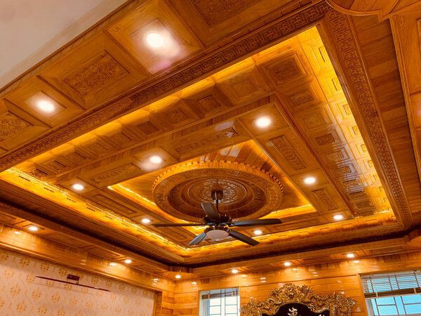 What are some affordable and beautiful materials for ceiling decoration in homes?