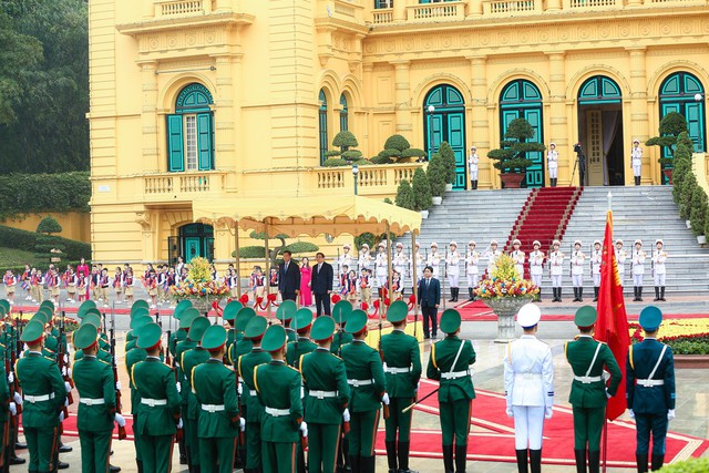 Cận cảnh Thủ tướng Phạm Minh Chính chủ trì lễ đón Thủ tướng Campuchia Hun Manet- Ảnh 10.